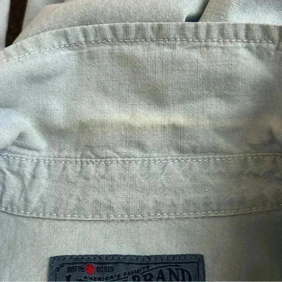 Lucky Brand Long Sleeve Distressed Denim Button Down Shirt - Picture 5 of 5